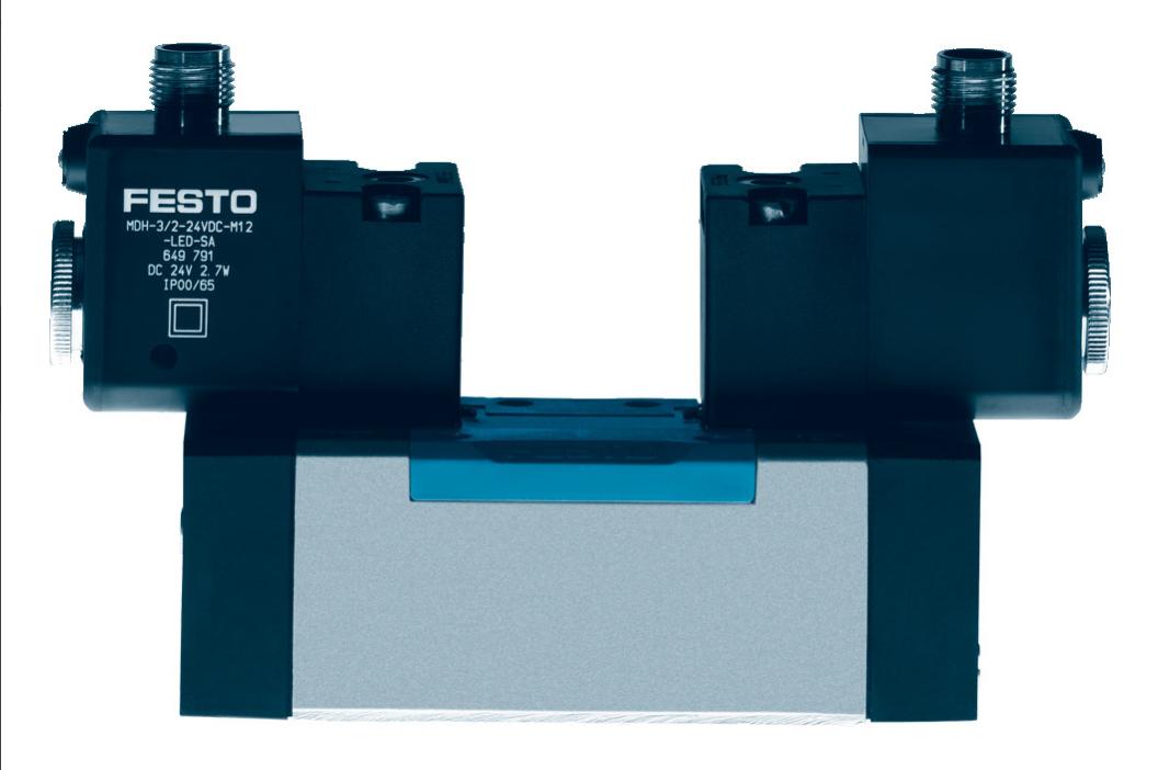 FESTO MDH, MEBH Standards-based valve to ISO 5599-1, electrically actuated JMFDH-52-D-3-S-C